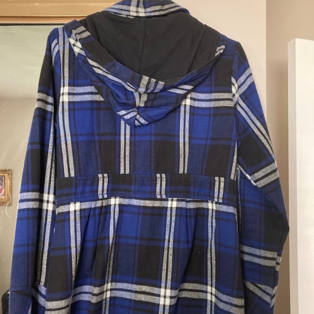 Blue and Black Plaid Women’s Jacket - Picture 2 of 4